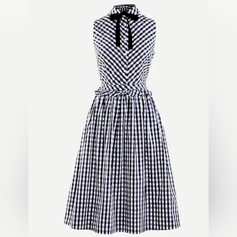 EUC J. Crew Gingham midi dress. Sz 12 with Pockets!!